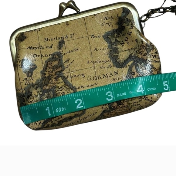 Patricia Nash European Map Coin Pouch in Tan and Black
